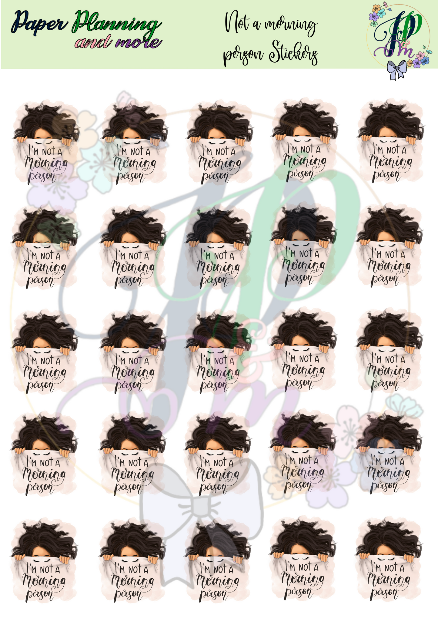 Not a Morning Person Sticker Sheet