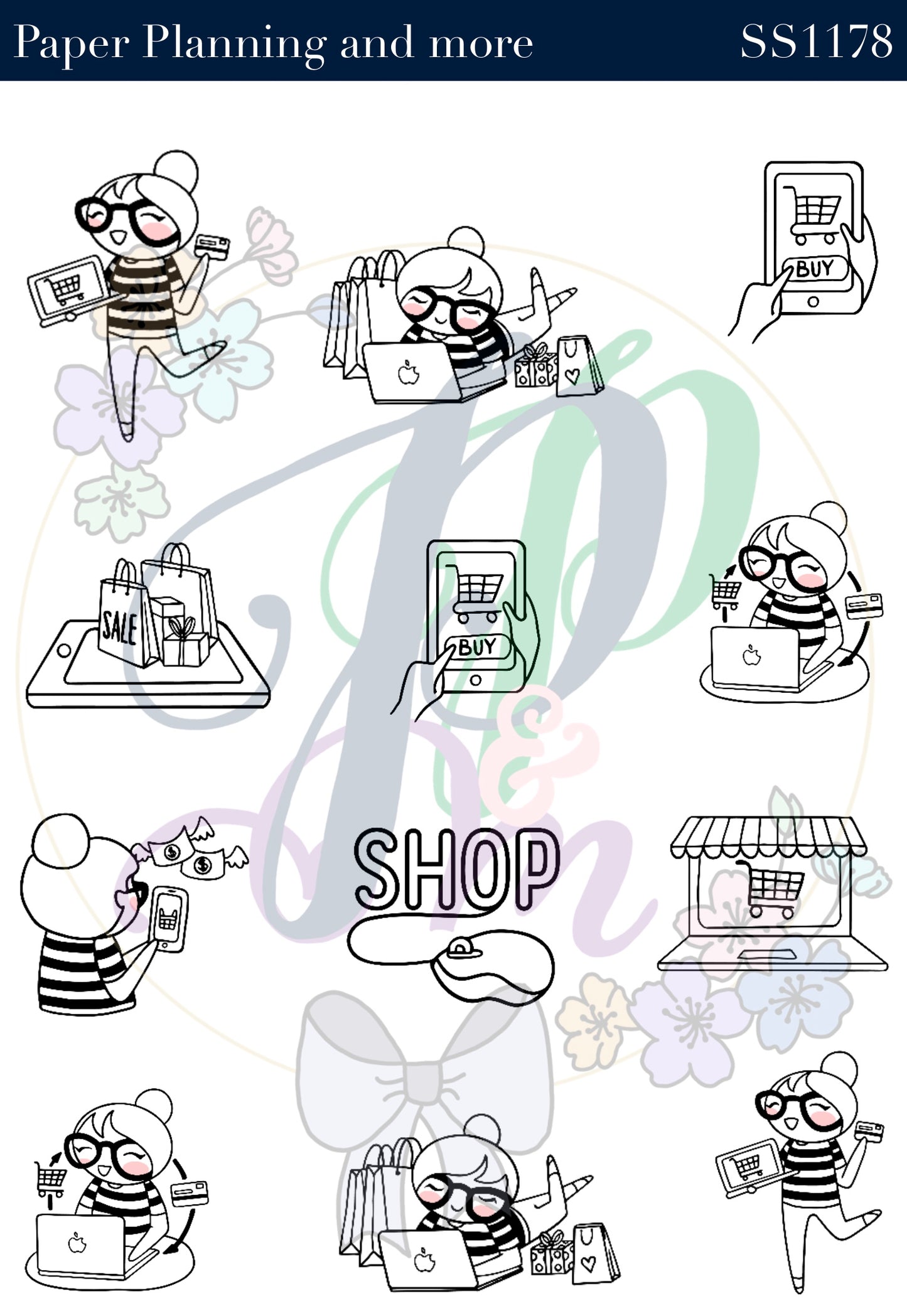 Online Shopping Sticker Sheet