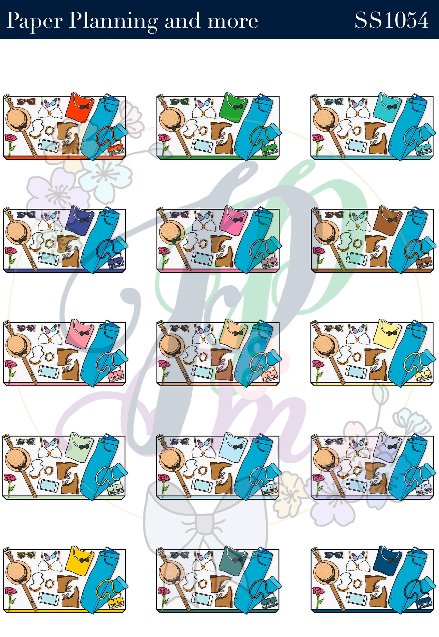 Outfit of the Day Flat Lay Sticker Sheet