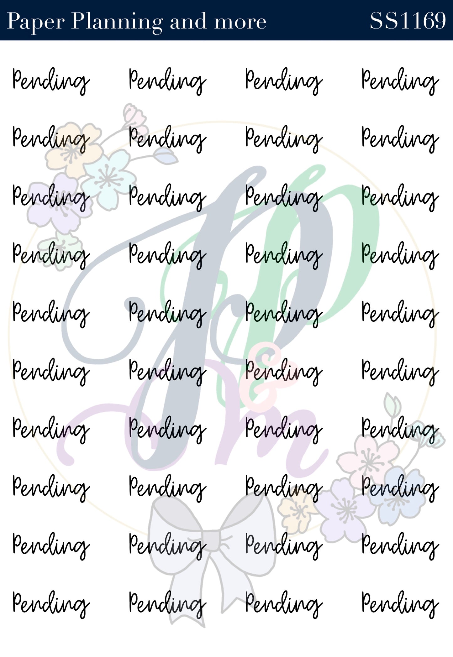 Pending Handwritten Sticker Sheet