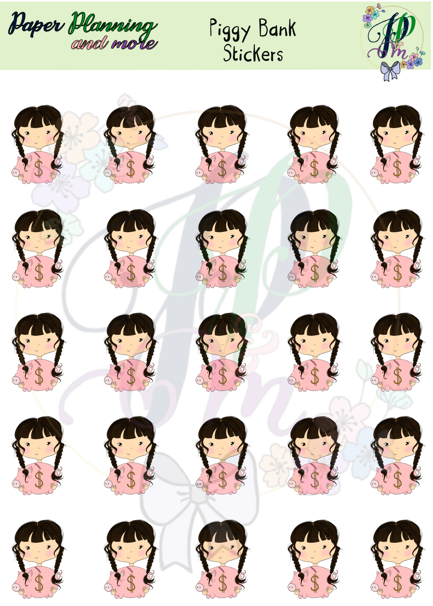 Piggy Bank Sticker Sheet