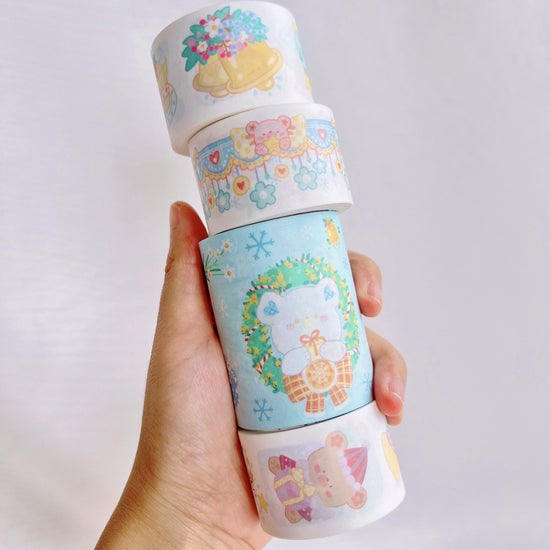 Bear Paradise Washi Tape Sticker Set