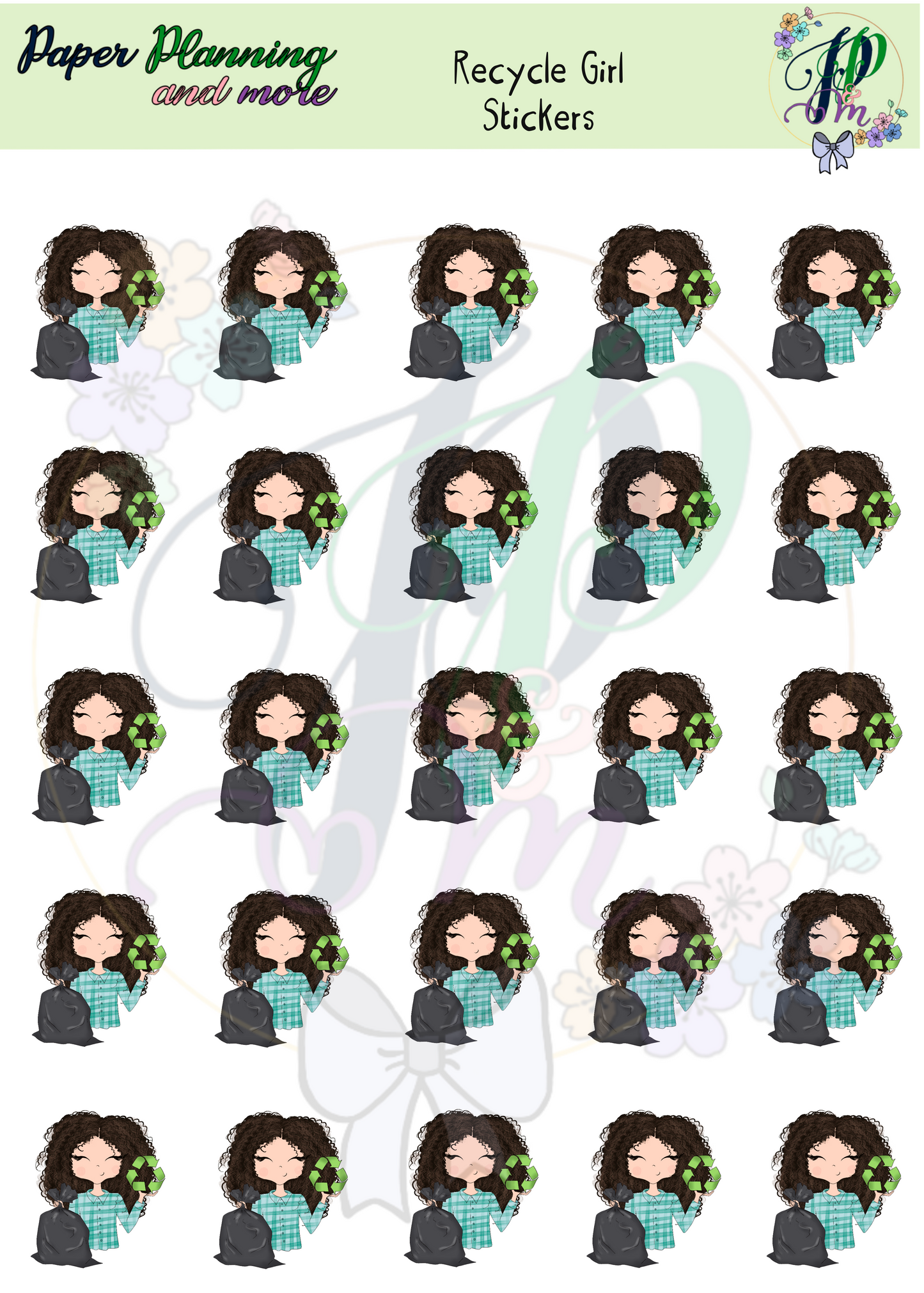 Recycle Girl Sticker Sheet