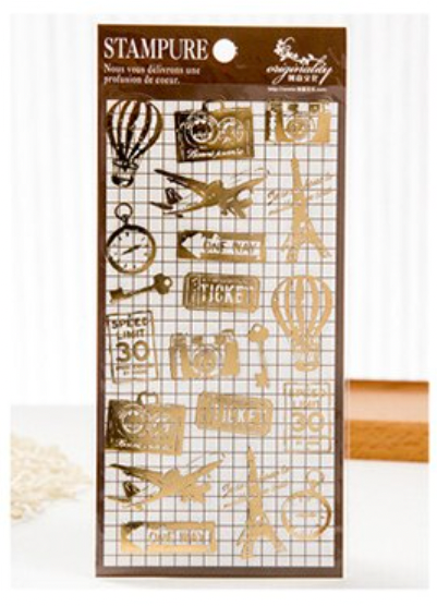 Retro Gold Foiled Stickers