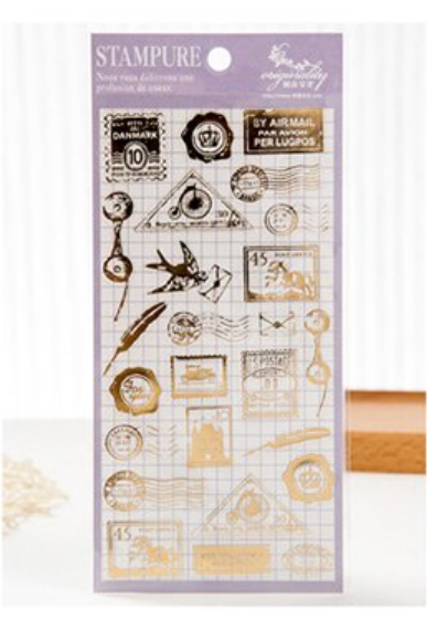 Retro Gold Foiled Stickers