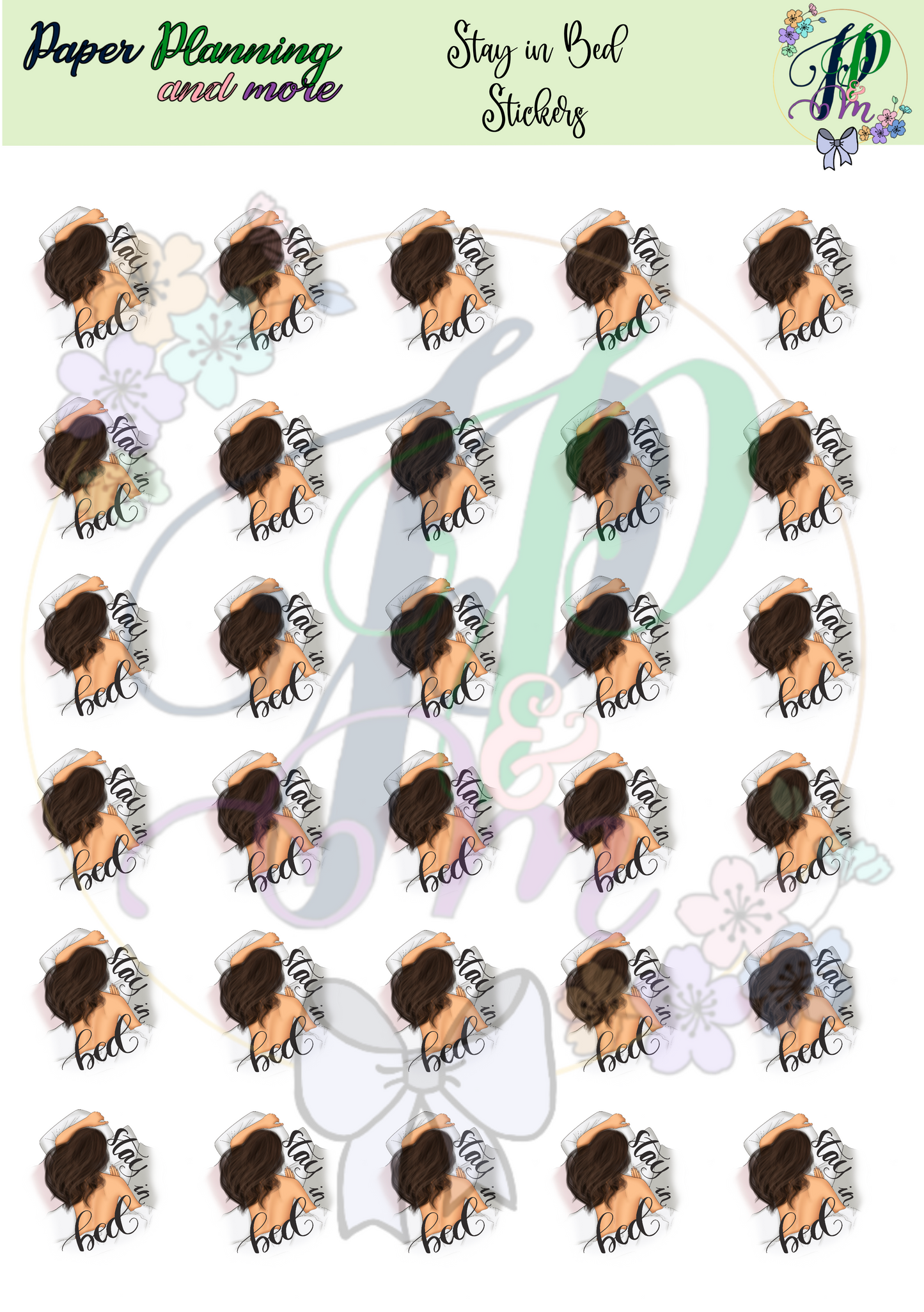 Stay in Bed Sticker Sheet