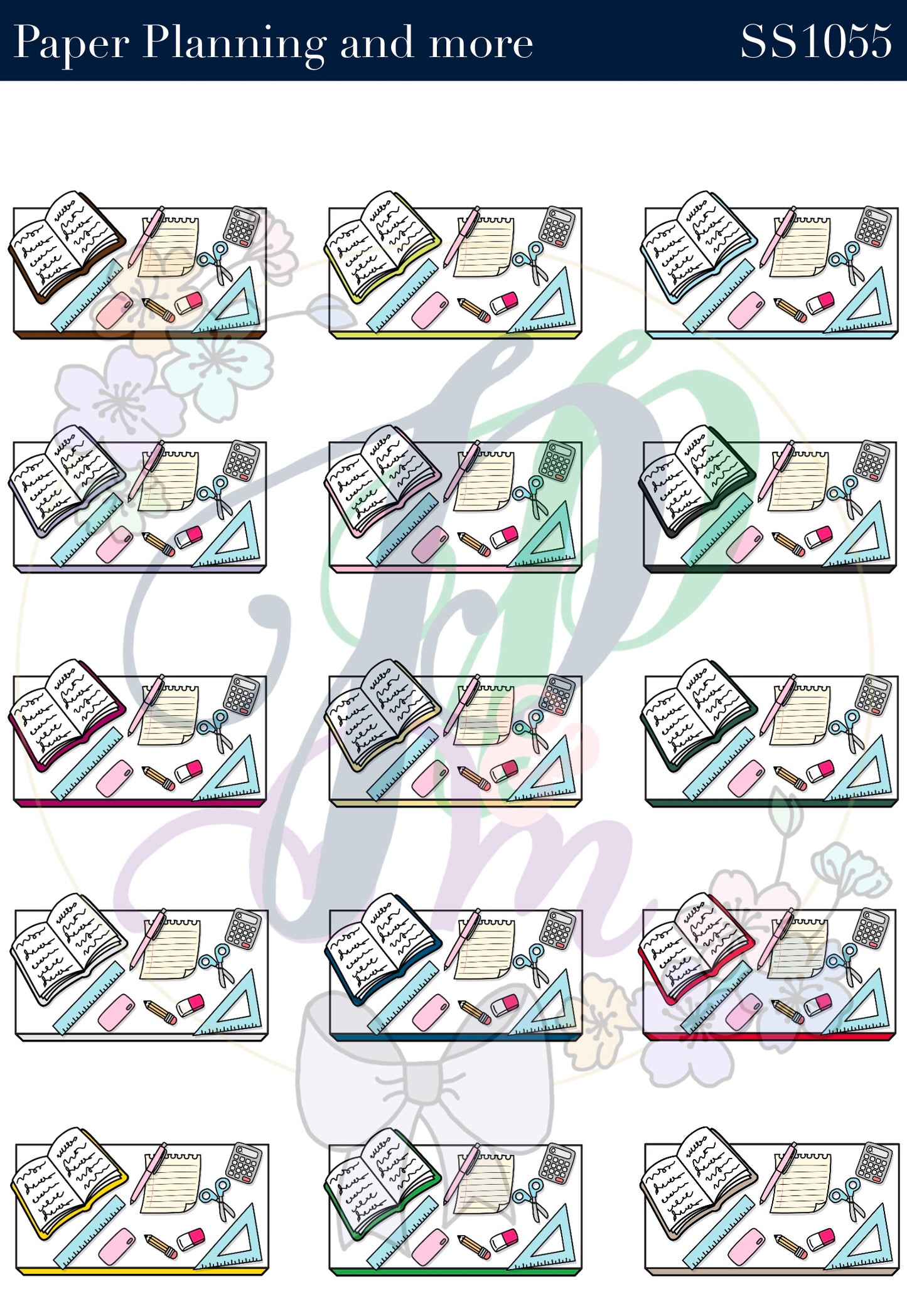 Study Desk Flat Lay Sticker Sheet