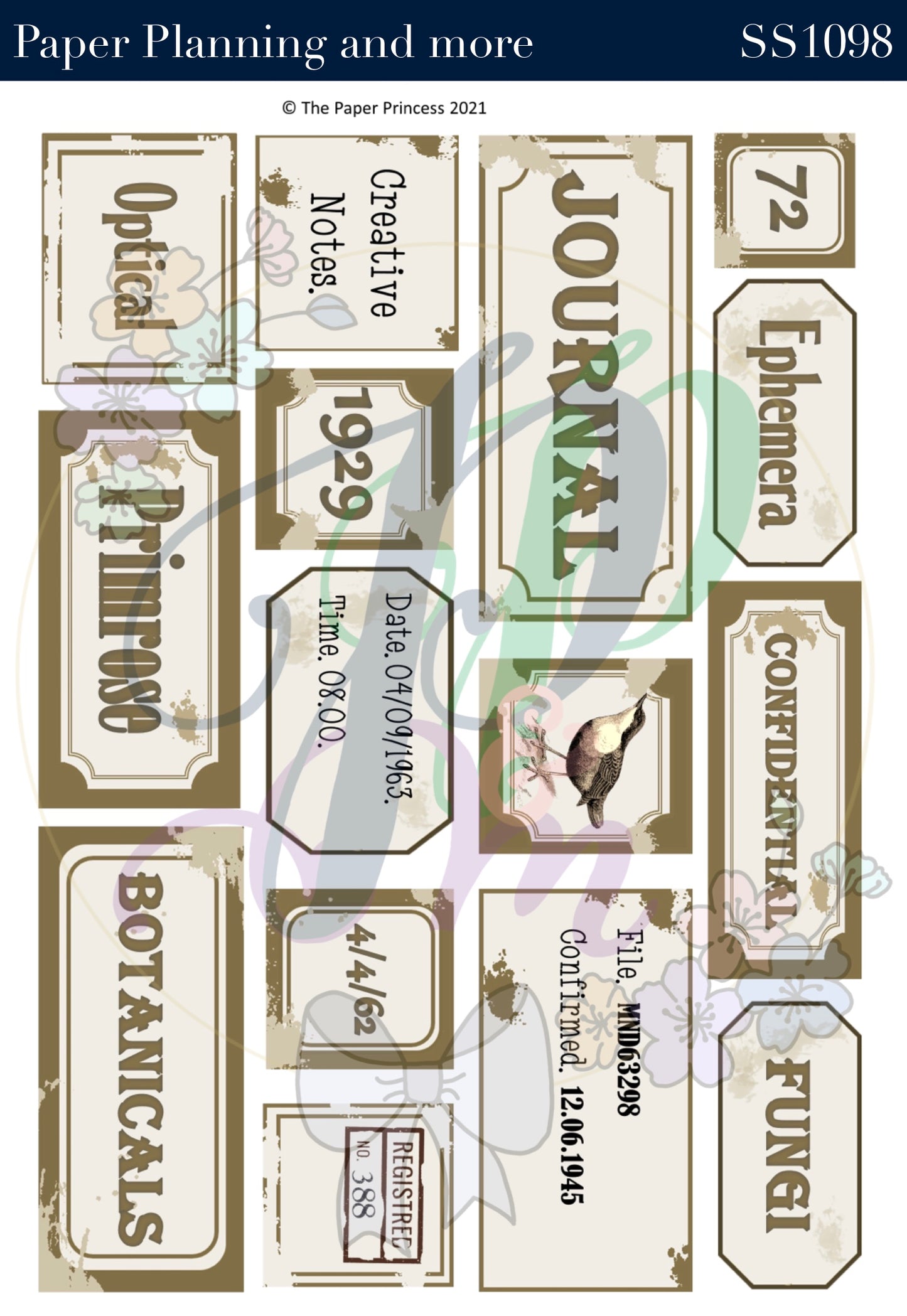 Vintage Labels 3 Sticker Sheet