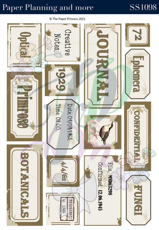Vintage Labels 3 Sticker Sheet