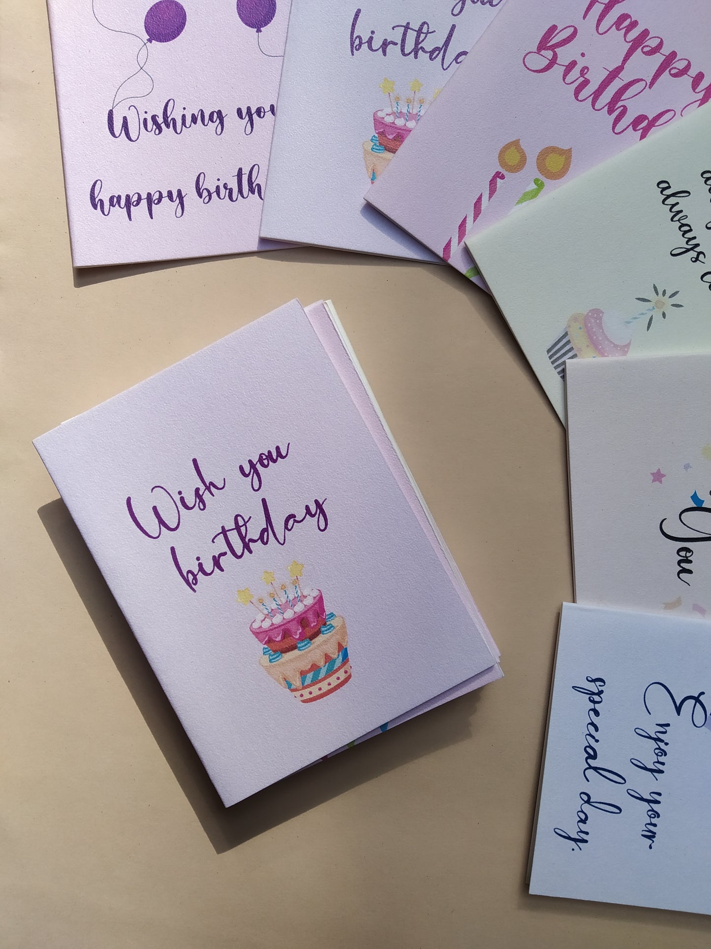 Mini Birthday Cards - Set of 5 cards & Envelopes