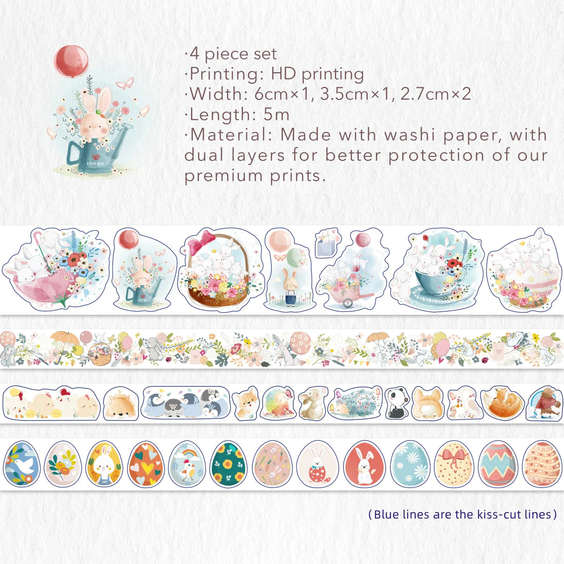 Spring Festivity Washi Tape Sticker Set