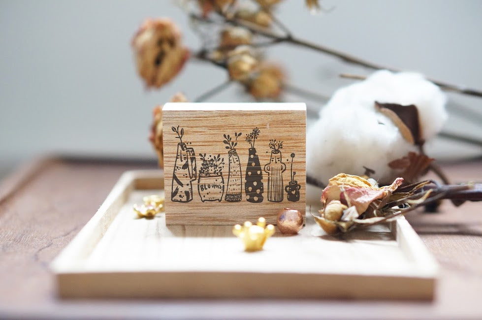 Whimsy Vase Rubber Stamp