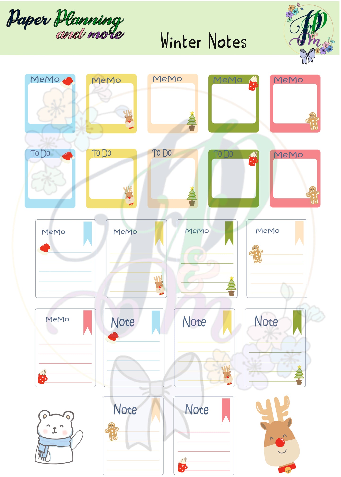 Winter Notes Sticker Sheet