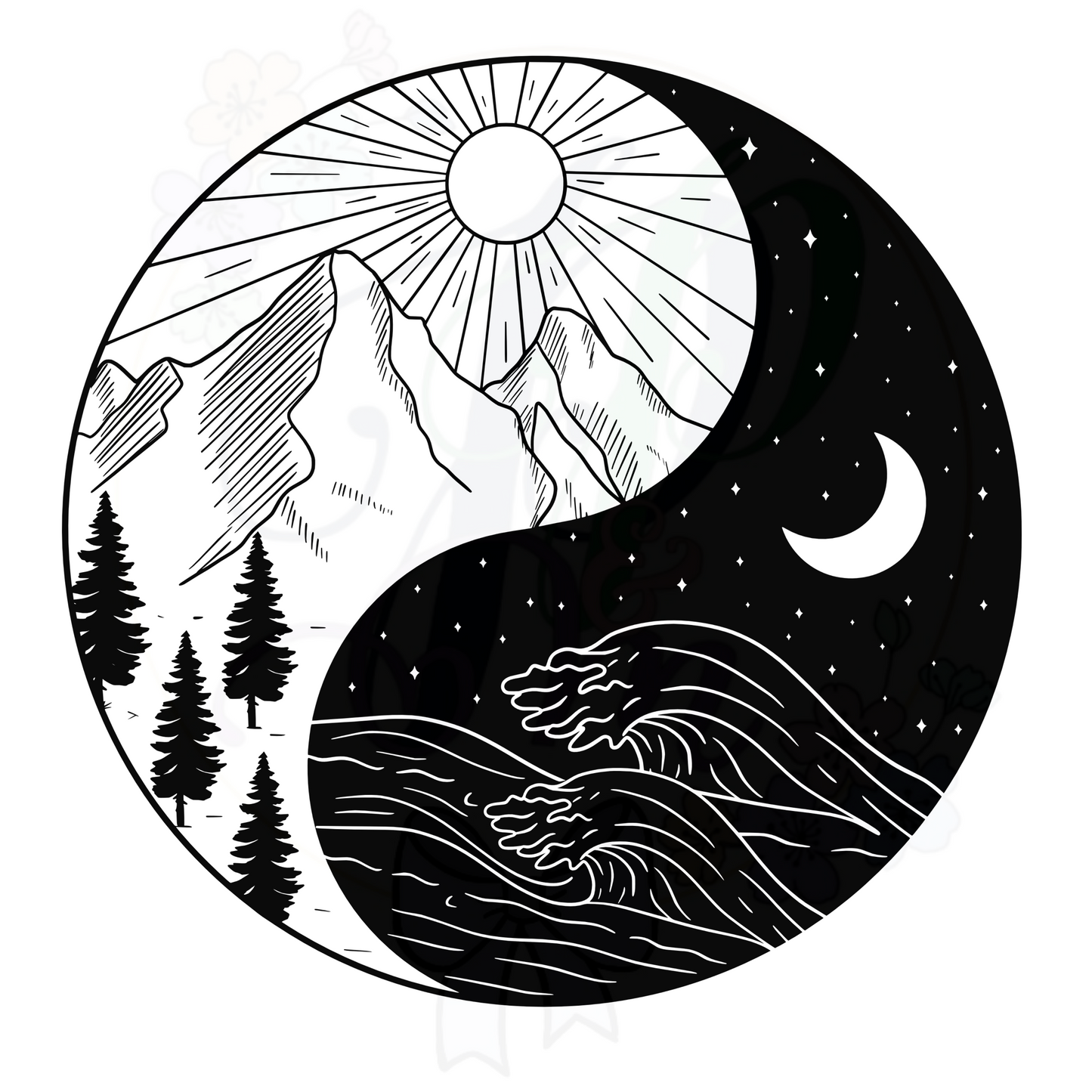 Yin Yang Die Cut Sticker