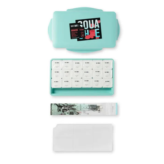 HIMI-Gouache Paint - 30 Ml Cups X 18 Colours & 3 Pcs Brush Set - New Generation