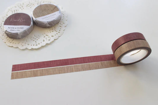 Rosewood and Oak Linen Washi Tape
