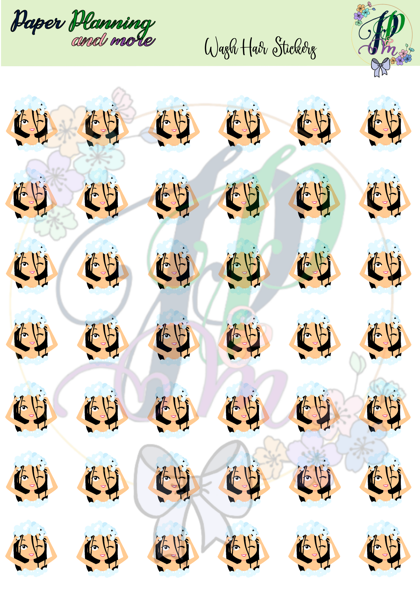 Wash Hair Sticker Sheet