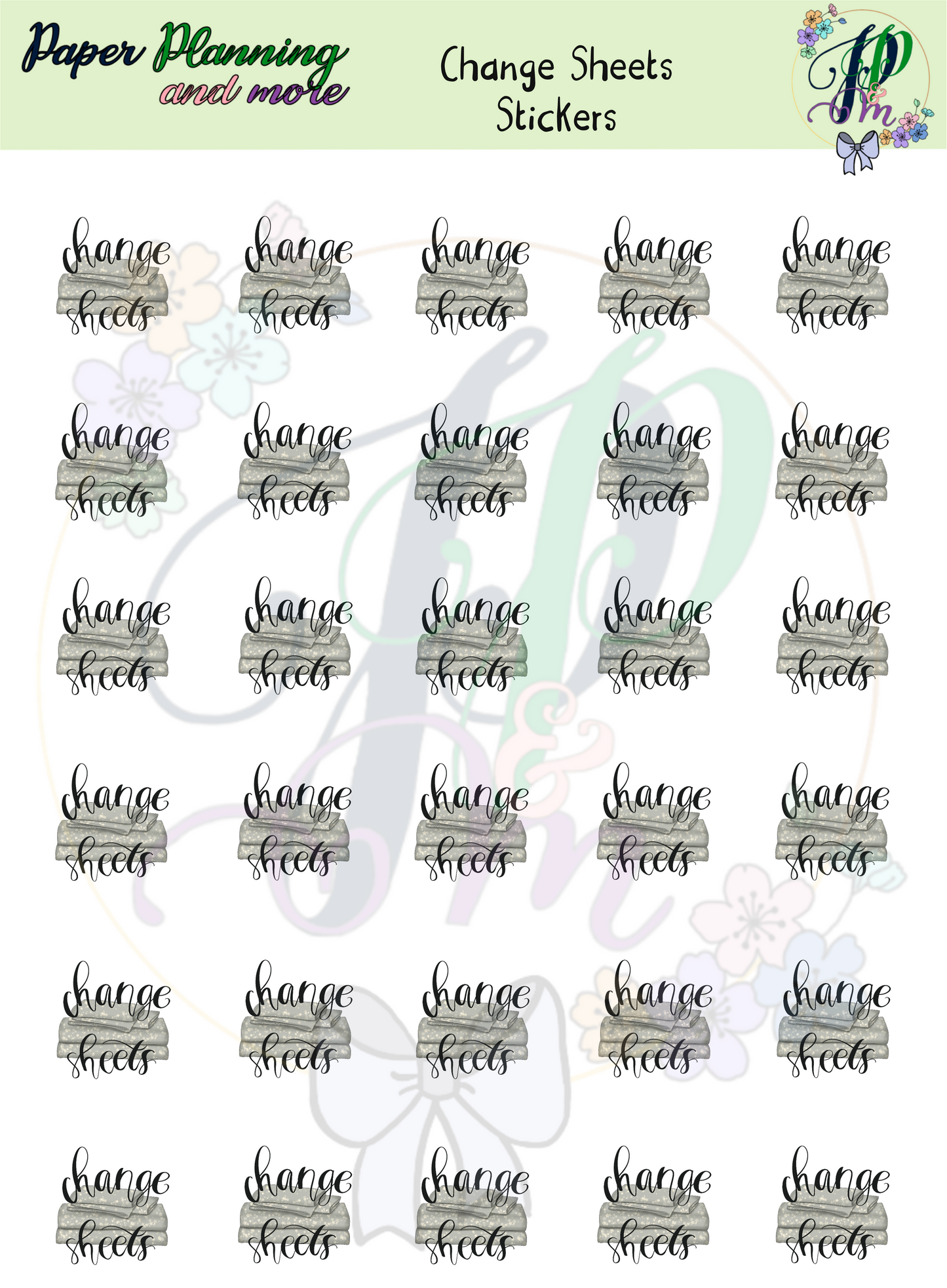 Change Sheets Sticker Sheet