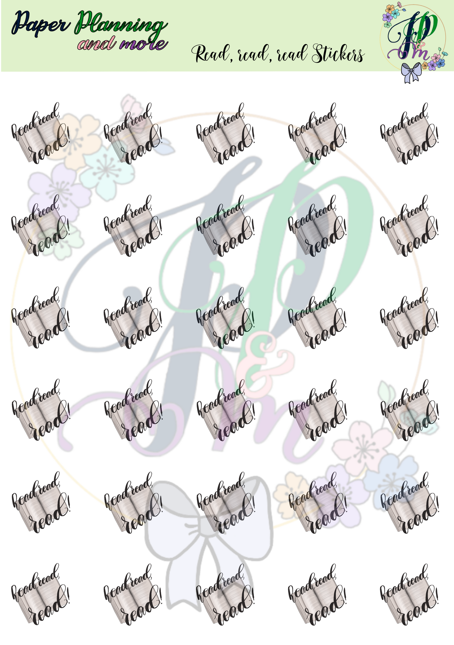 Read, read, read Sticker Sheet