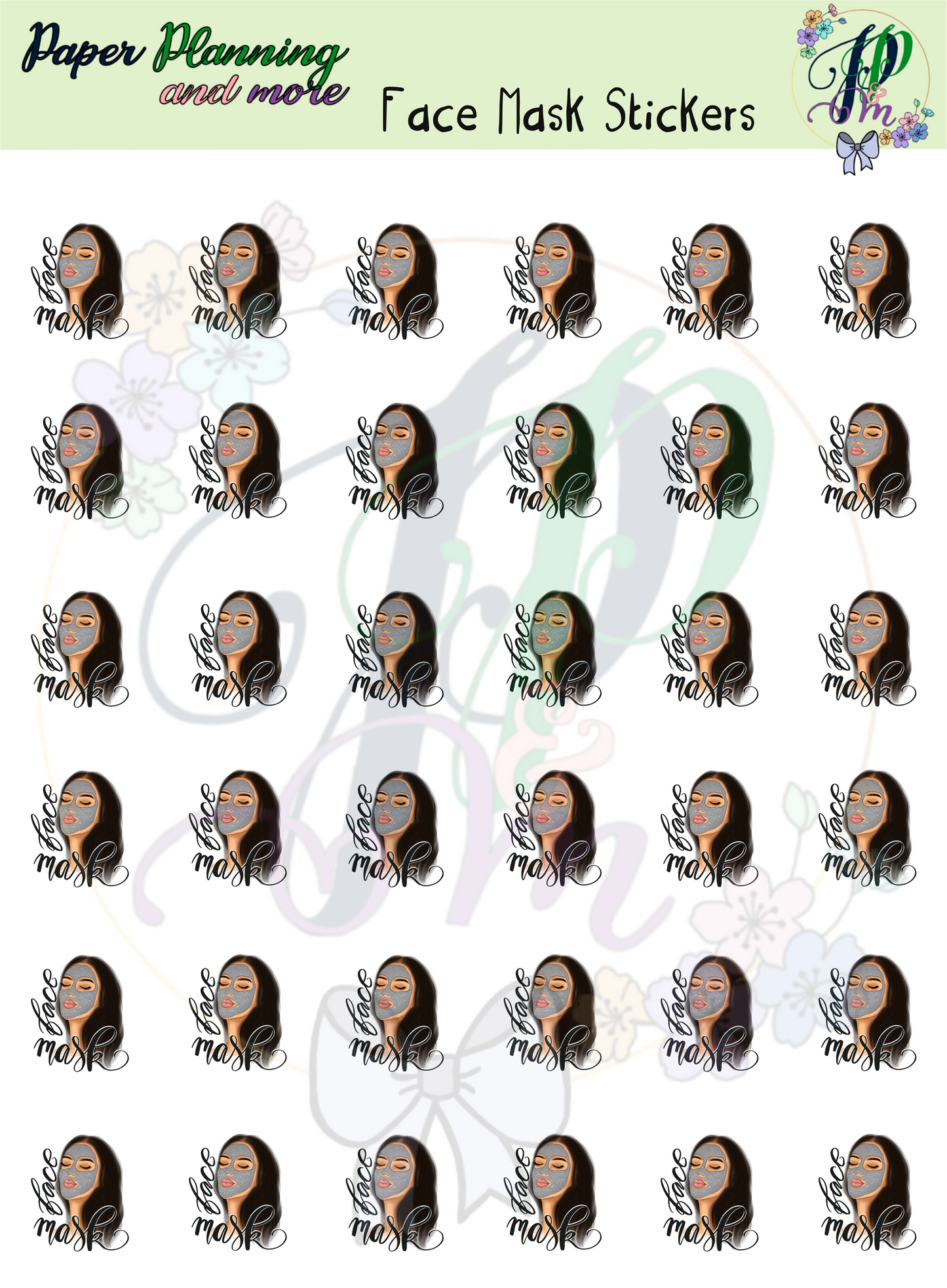 Face Mask Sticker Sheet