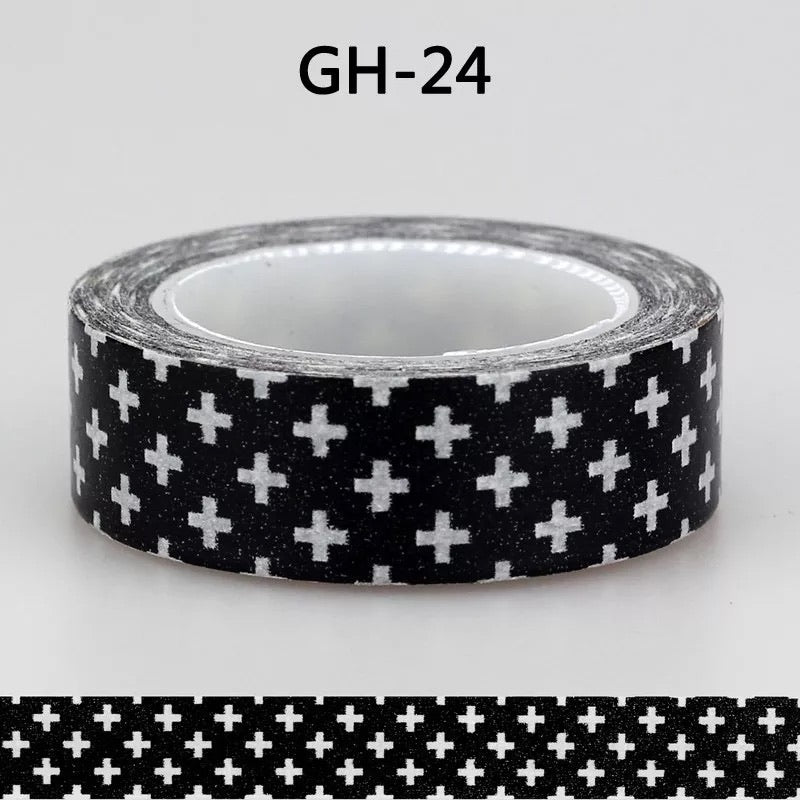 Black and White Patterned Washi Tape