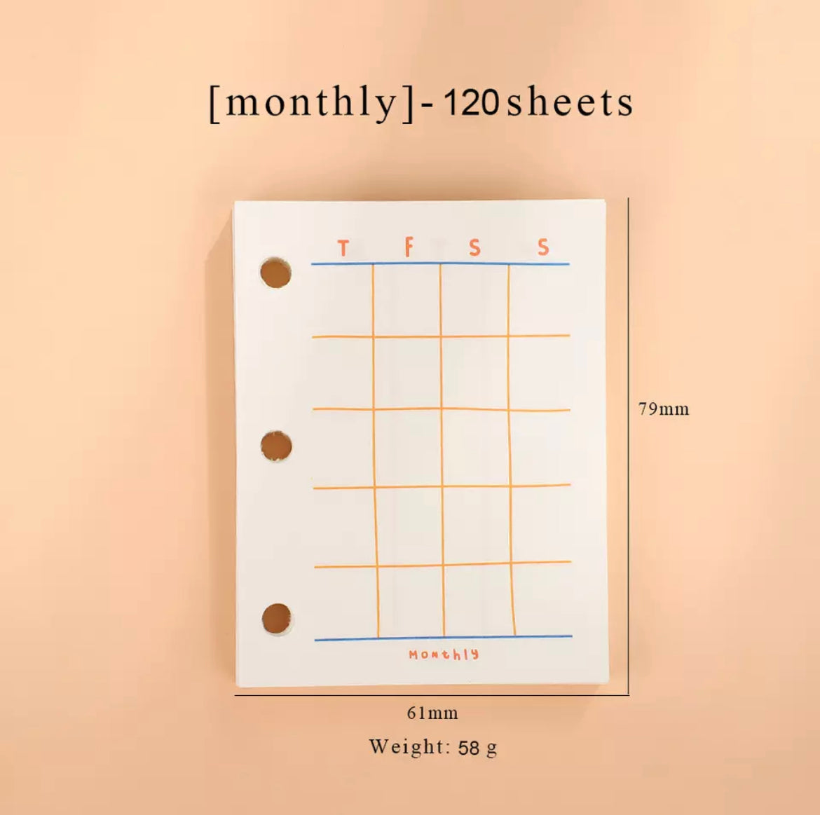 Cute Mini Transparent Binder Refills