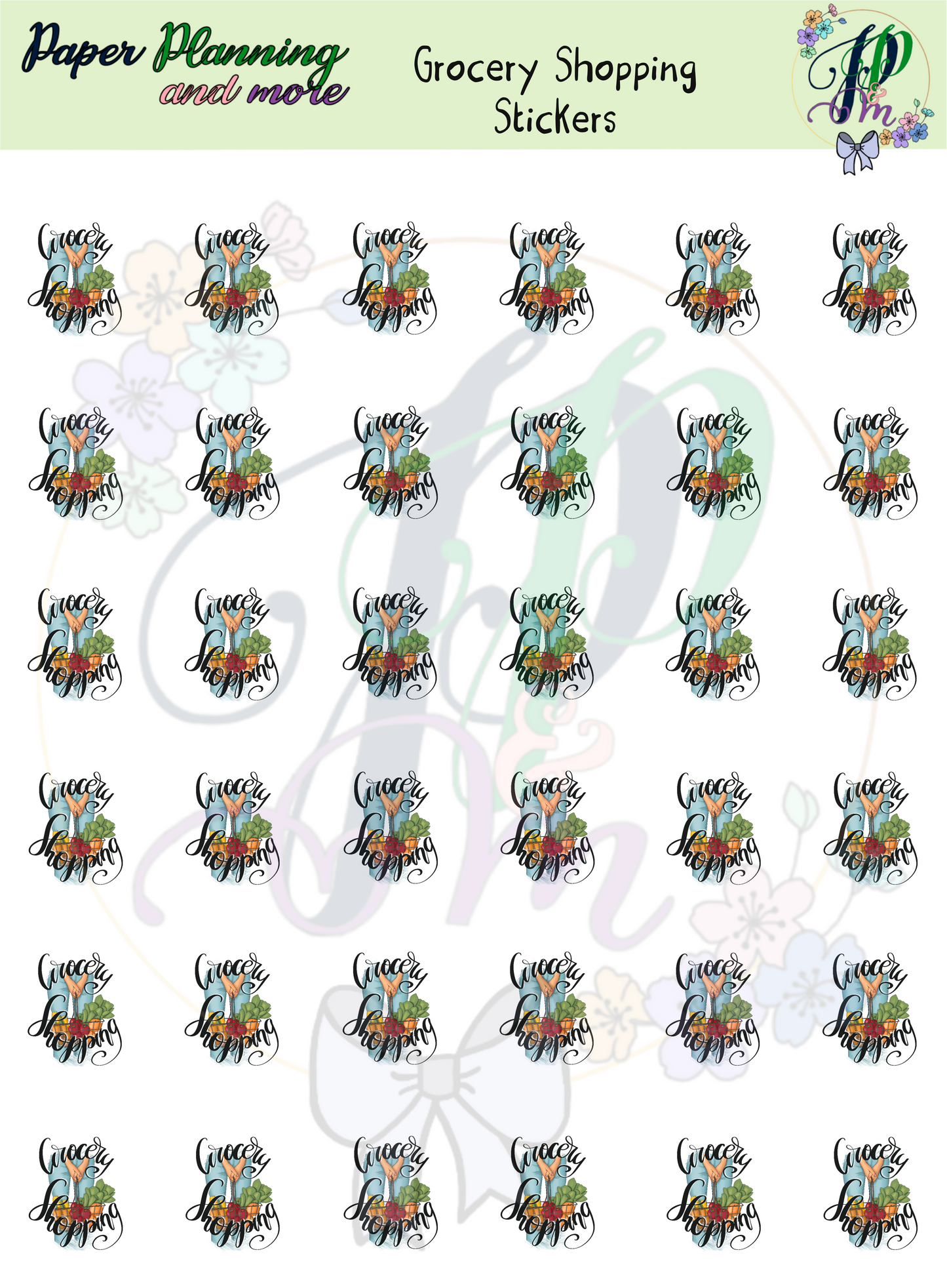 Grocery Shopping Sticker Sheet