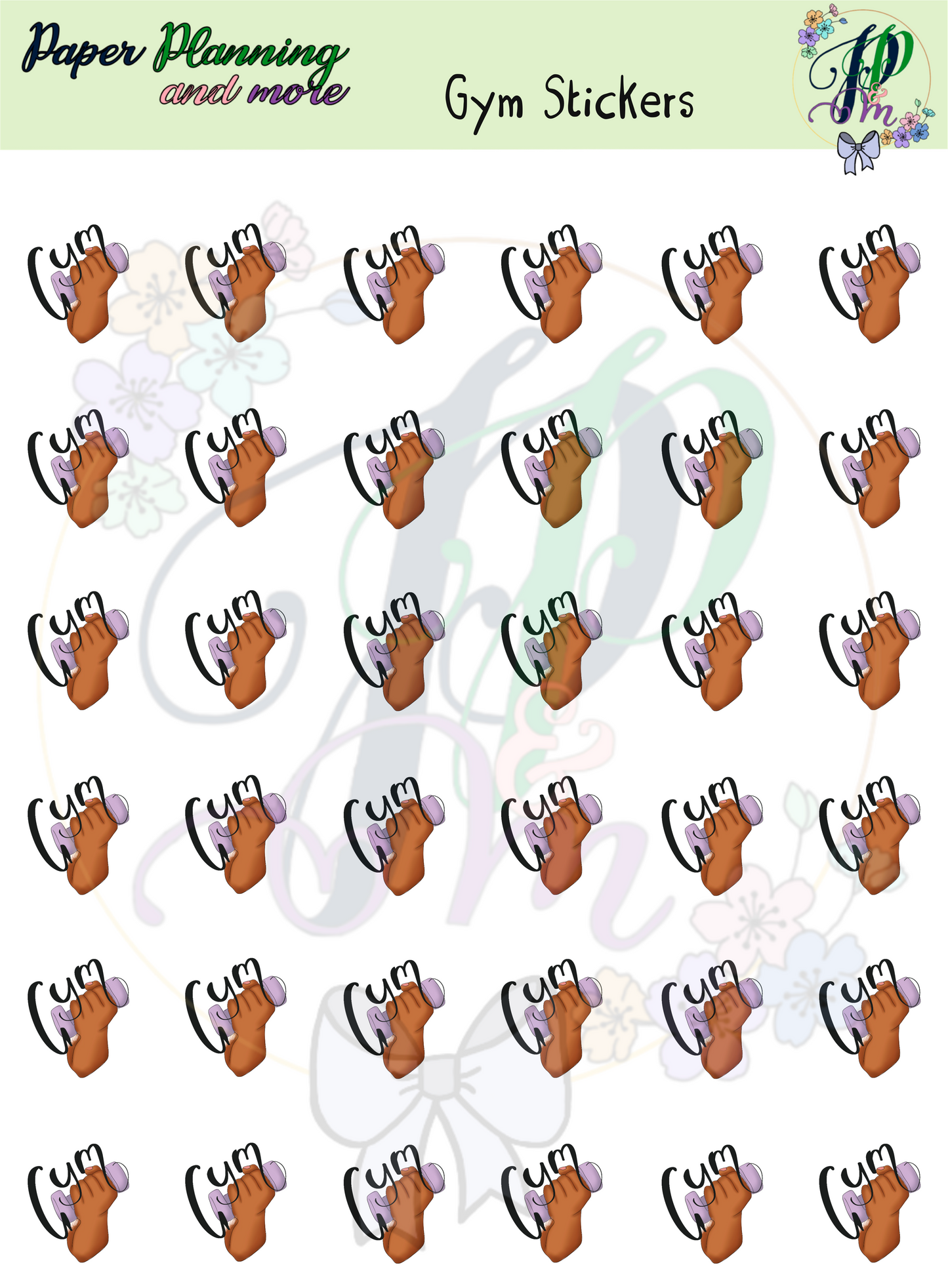 Gym Sticker Sheet