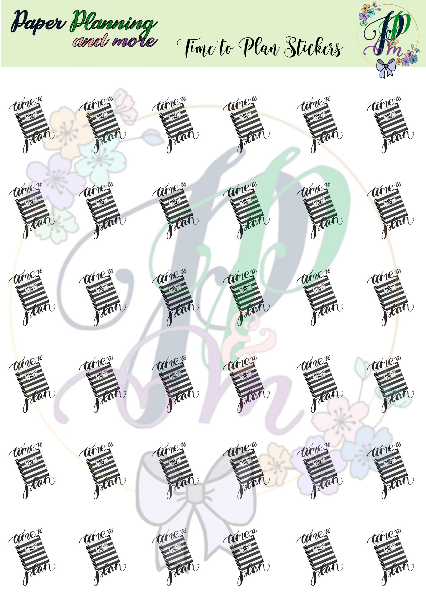 Time to Plan Sticker Sheet