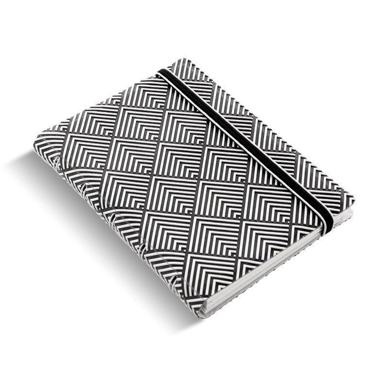 Filofax Notebook Impressions Pocket Black/White Deco