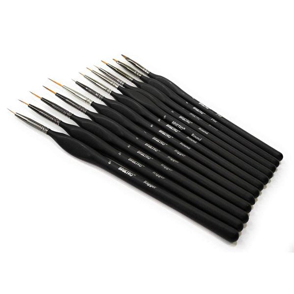 BRUSTRO Artists’ Watercolour & Acrylic Miniature Brush Set of – 12
