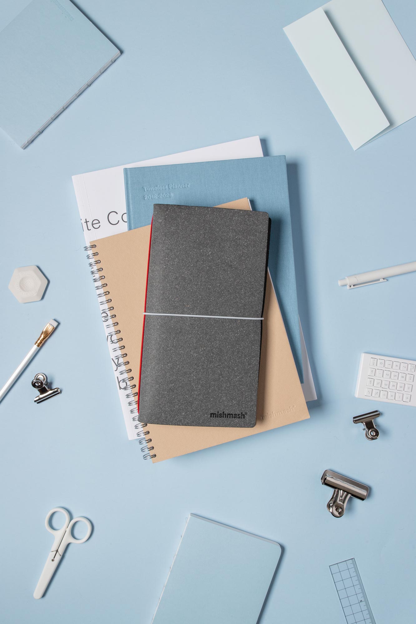 Log Cover Sky Grey Leather Cover