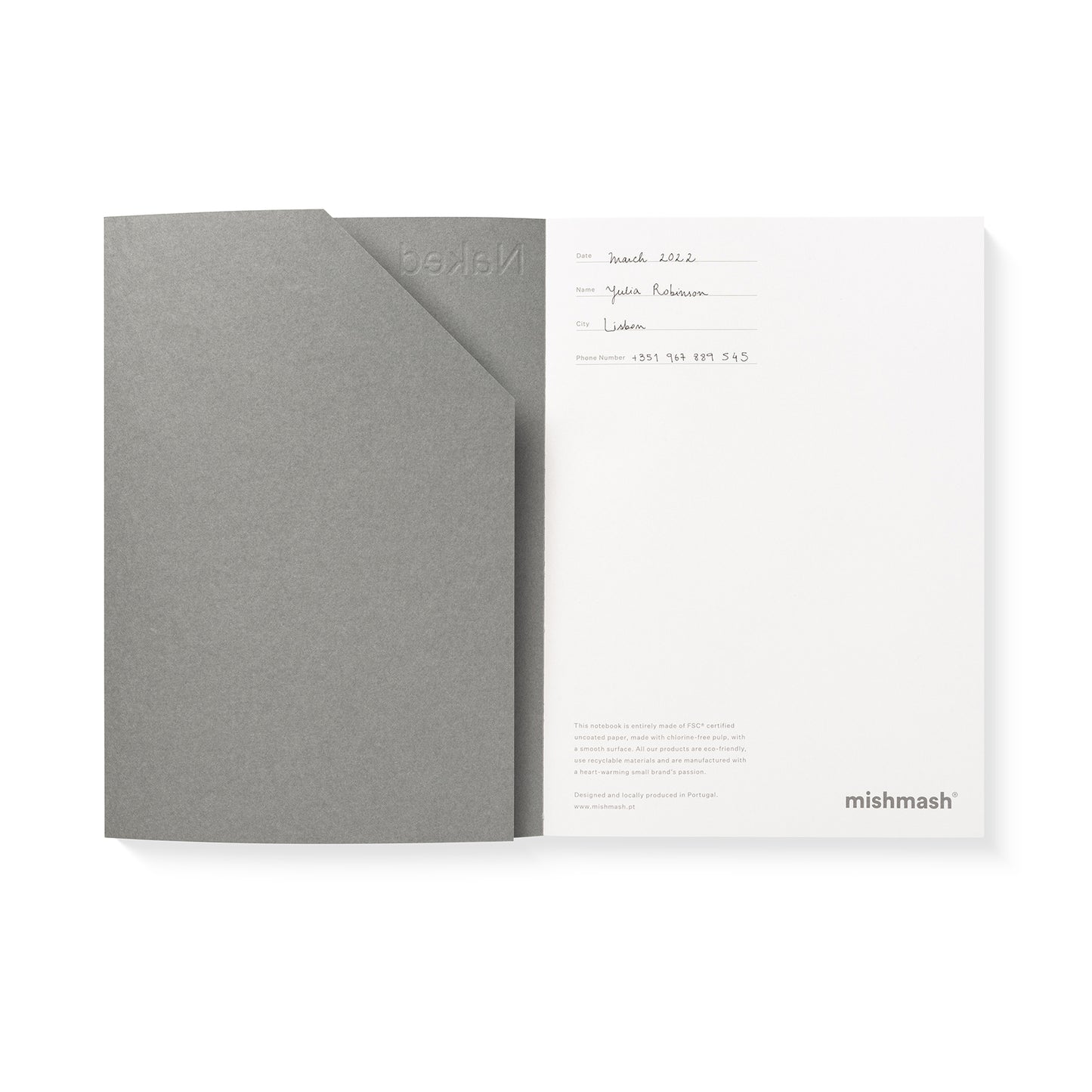 Naked Marine Blue Squared Paper Notebook