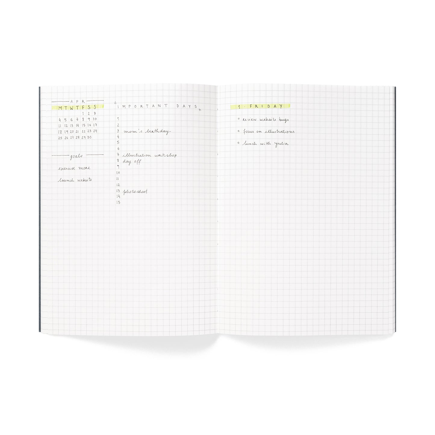 Naked Marine Blue Squared Paper Notebook