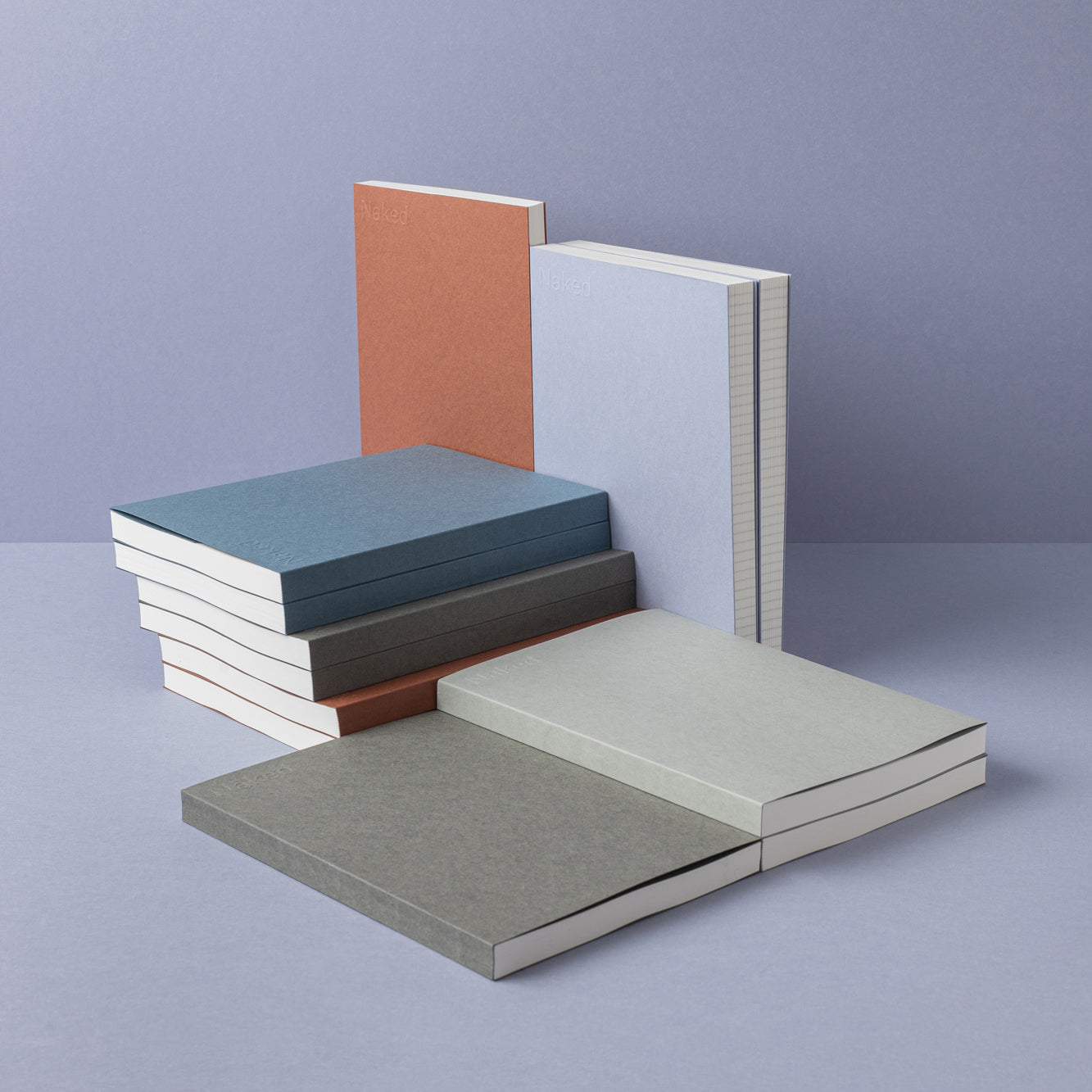 Naked Marine Blue Squared Paper Notebook