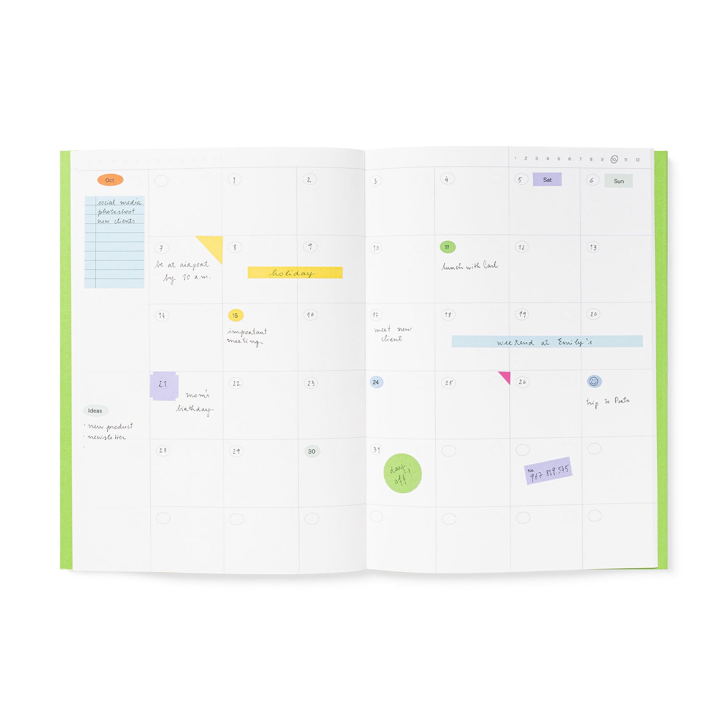 Undated Planner Monthly Paper Notebook