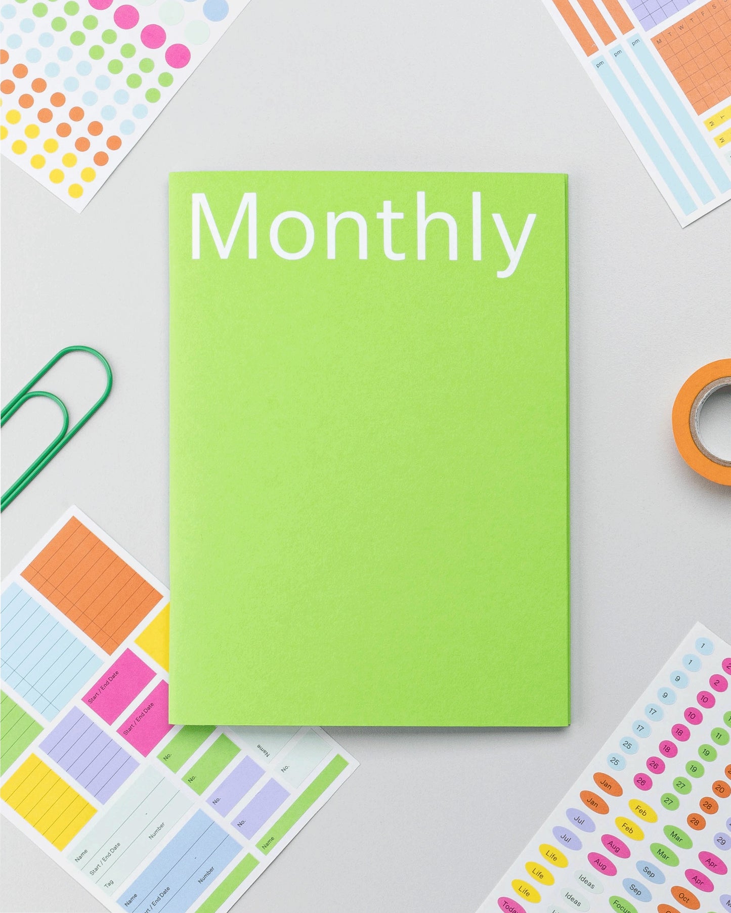 Undated Planner Monthly Paper Notebook
