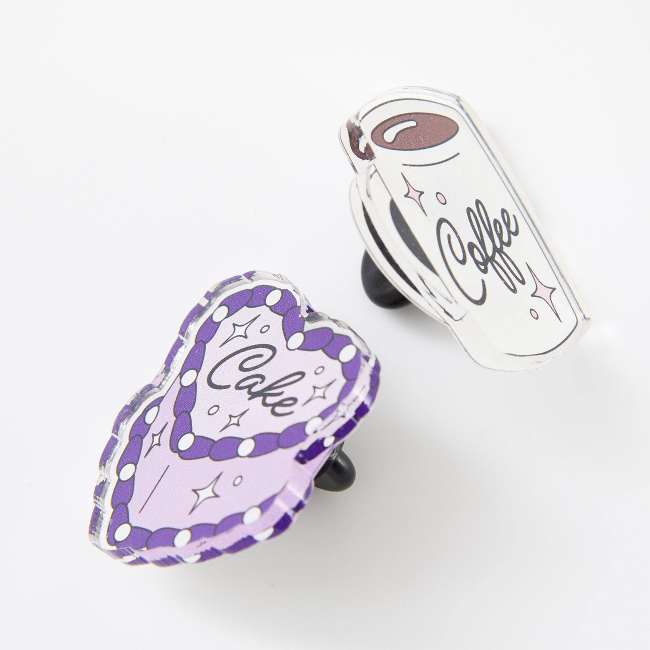 Coffee & Cake Acrylic Pin Pair