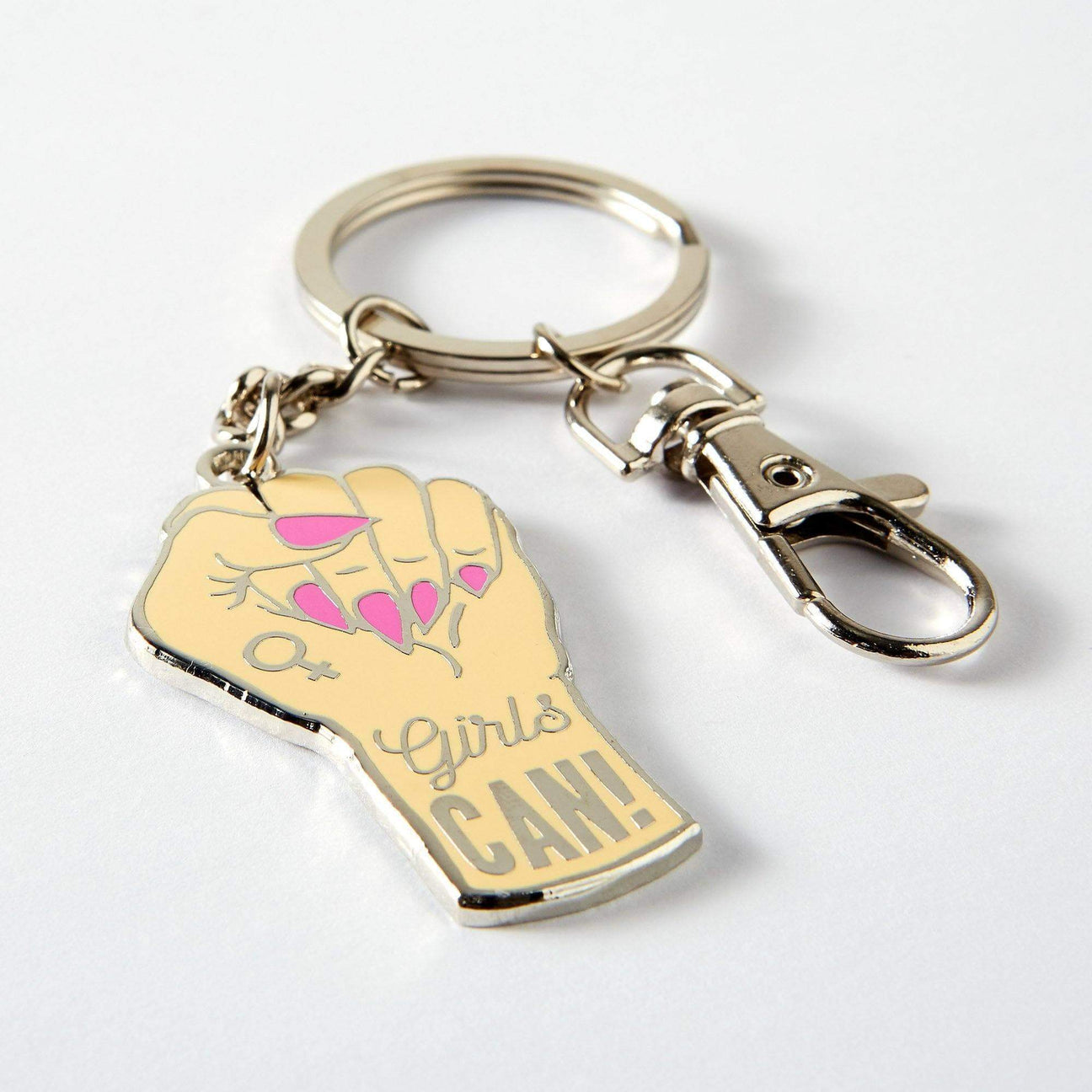 Girls Can Enamel Keyring