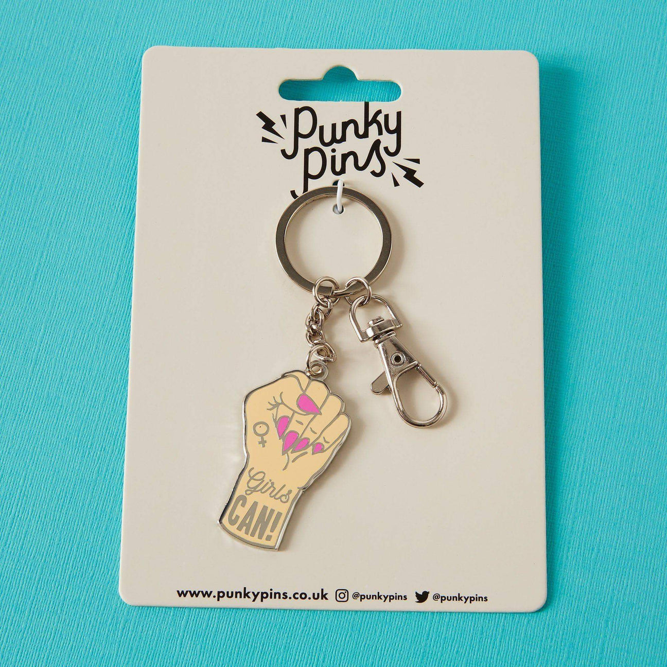 Girls Can Enamel Keyring