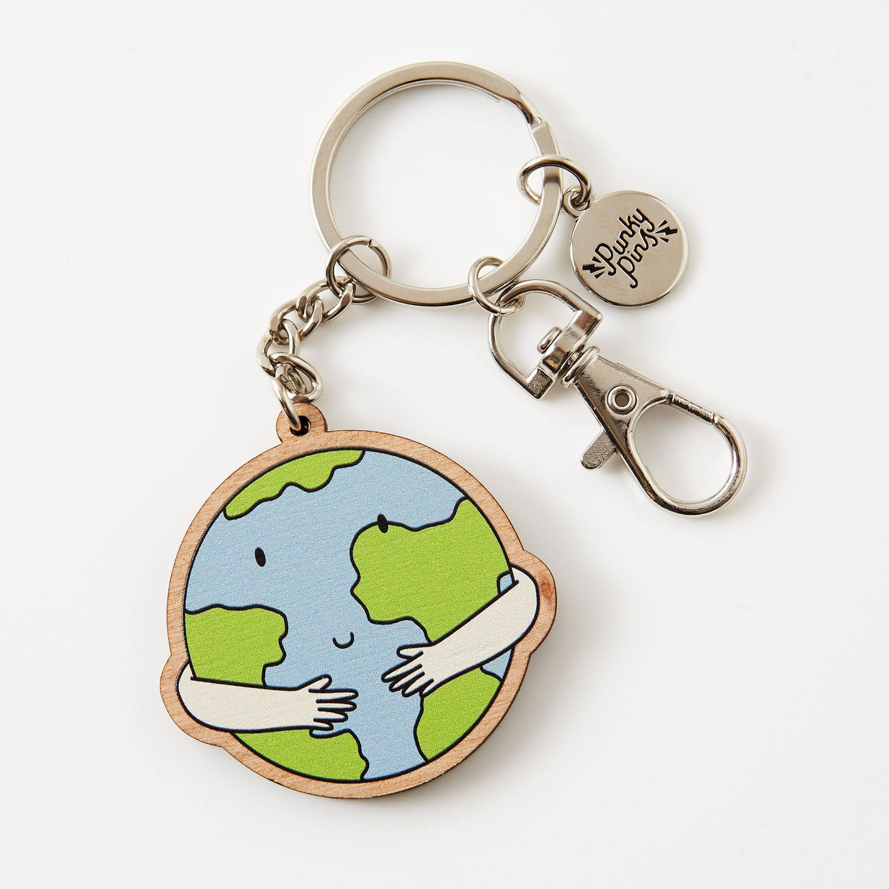 Hug the Earth Wooden Eco Keyring