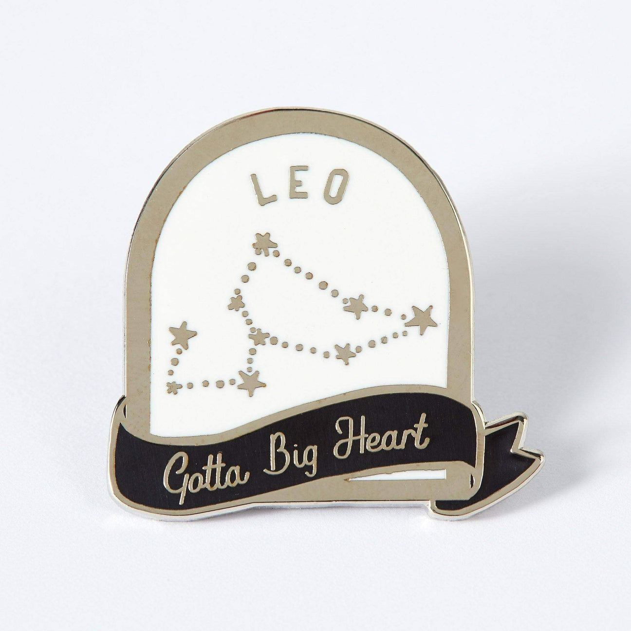 Leo Black and White Starsign Enamel Pin