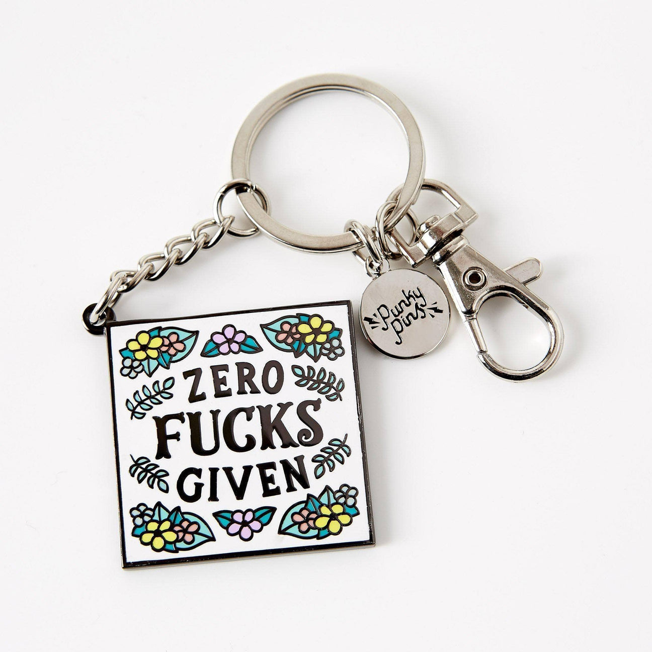 Zero F*cks Given Enamel Keyring