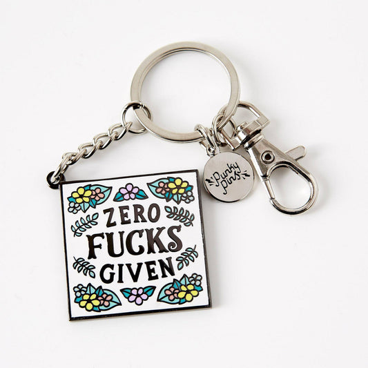 Zero F*cks Given Enamel Keyring