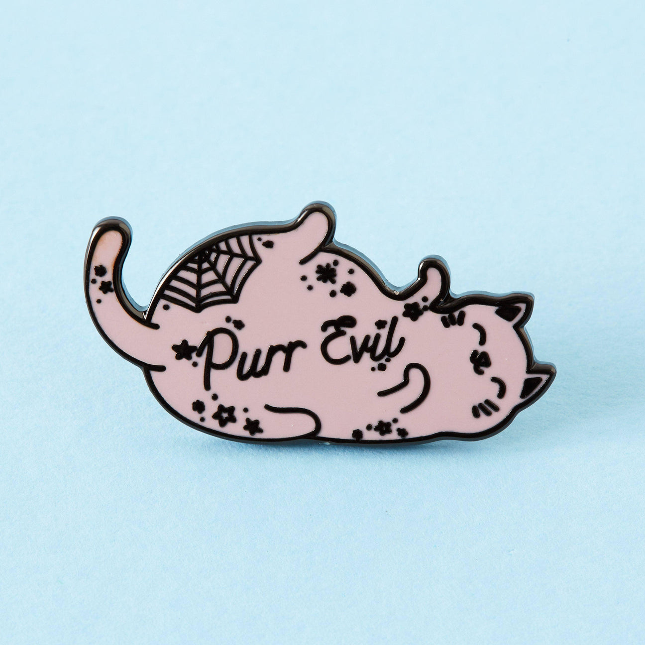 Purr Evil Pink Cat Enamel Pin