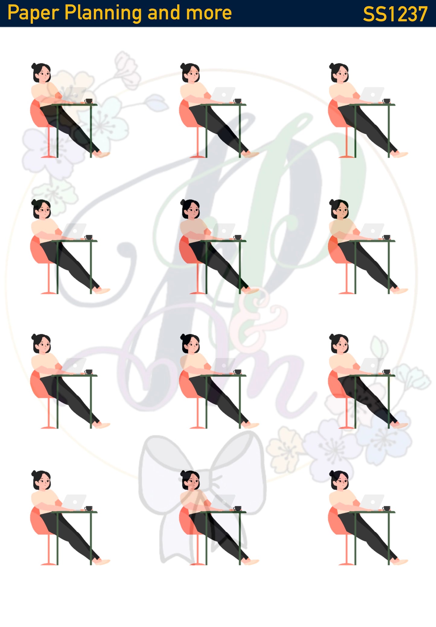 Working At The Desk Sticker Sheet