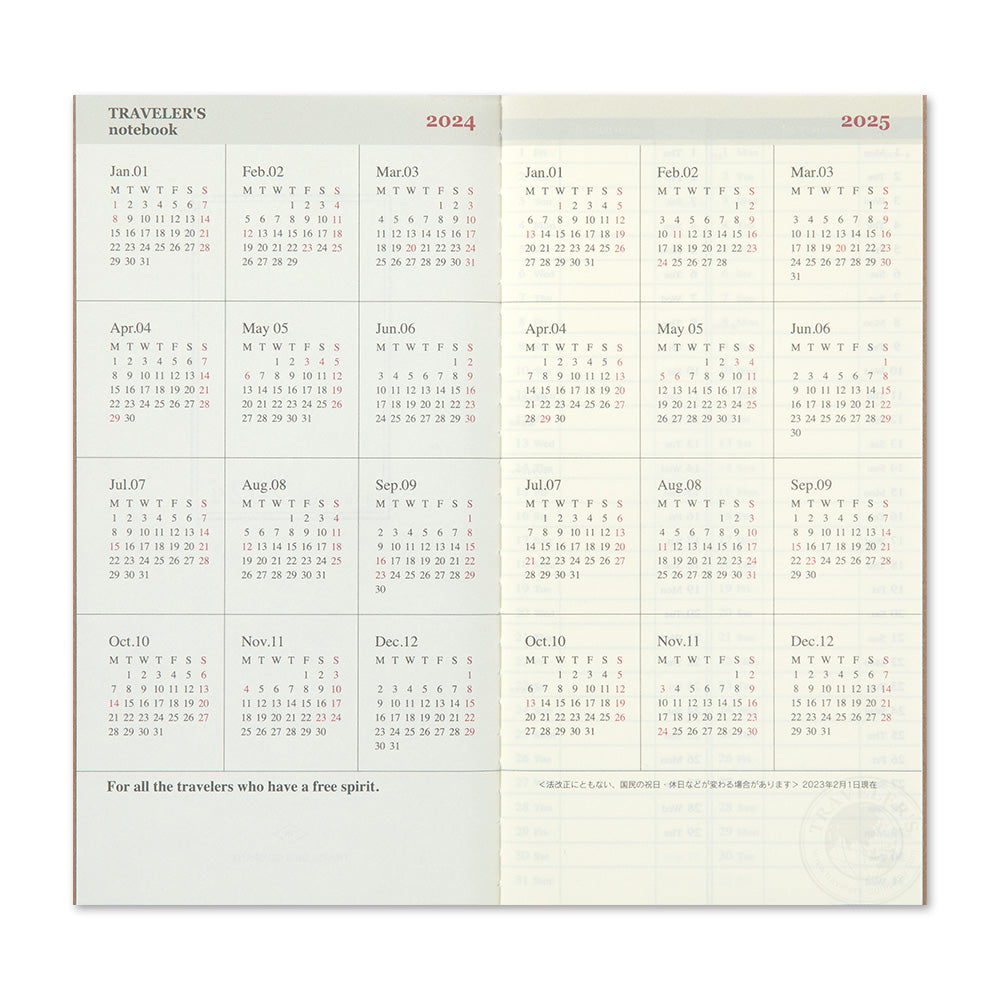 TRAVELER'S notebook Refill 2024 Weekly + Memo