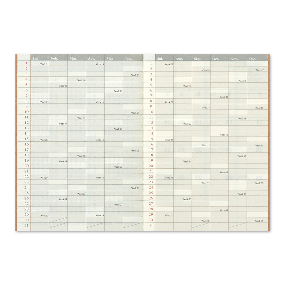 TRAVELER'S notebook Passport Size Refill 2024 Monthly