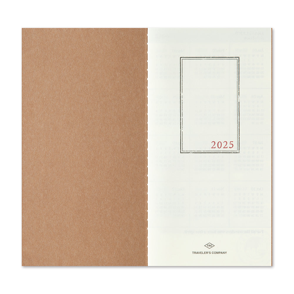 TRAVELER'S notebook Refill 2025 Monthly
