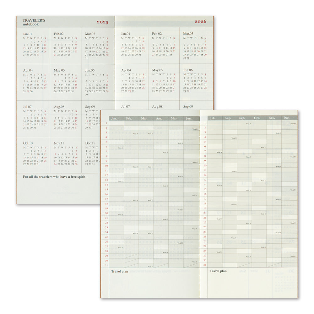 TRAVELER'S notebook Refill 2025 Monthly